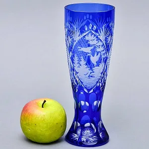 Редкость! Хрустальный Коллекционный Пивной Бокал «Охота - Дичь», SCHONBORNER, Германия, 50 гг.