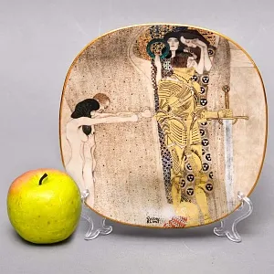 Коллекционная Тарелка «Шедевры Густава Климта. Жажда счастья», Фарфор Lilien Porzellan Австрия, 1991 год. 