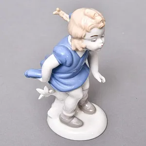 Парные Фарфоровые статуэтки «Дети. Мальчик и Девочка», Wagner & Apel Lippelsdorf Германия, 1949 - 1951 годы. 