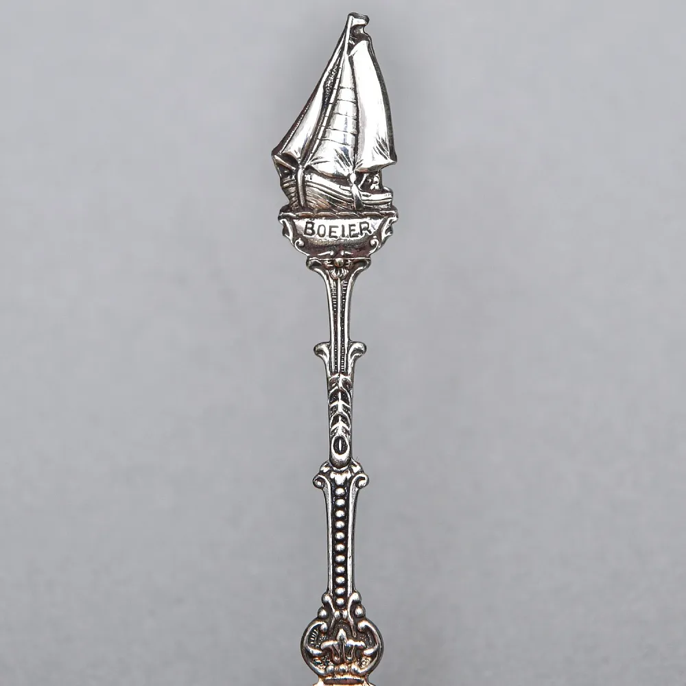 Сервировочный Набор Коллекционных  Десертных Ложек «Парусные Корабли», Silverplate Германия.
