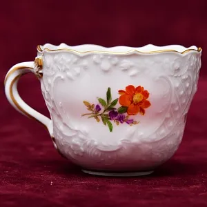 Коллекционая Кофейная пара «Цветочная россыпь», Фарфор MEISSEN Германия, первая половина ХХ века.