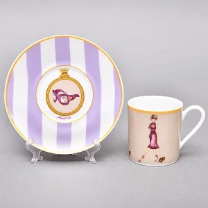 Набор из 4-х Кофейных пар «За покупками - Shopping», Limoges Medard de Noblat Франция, конец ХХ века.