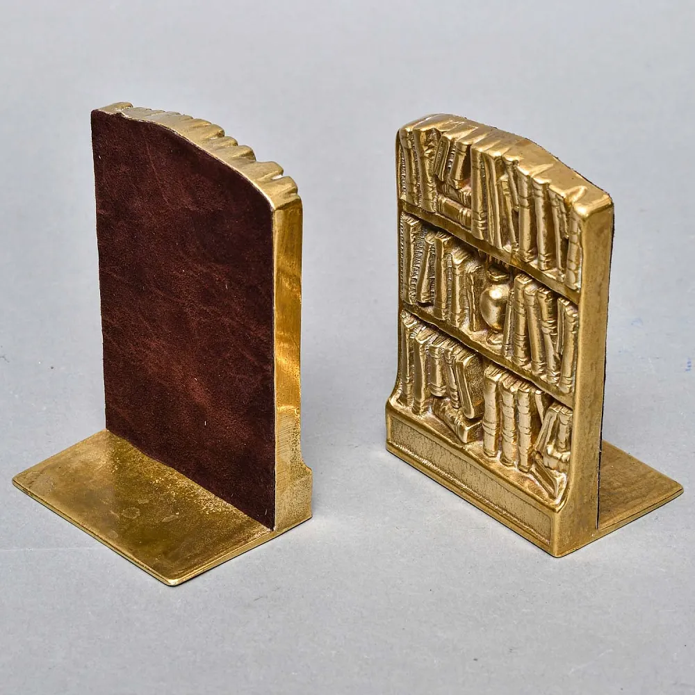 Букенды - Держатели - Ограничители - Подставка для книг «Книжная библитотека», Латунь, Германия.