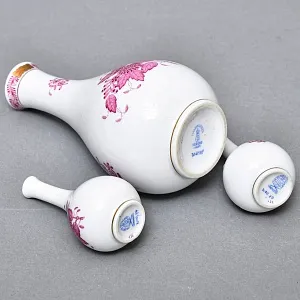 Миниатюрные Фарфоровые Вазочки - Триптих «APPONYI PURPUR», HEREND Венгрия.