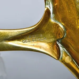 Старинная Щётка с Совком для уборки крошек со стола, металл  Германия, начало ХХ века.