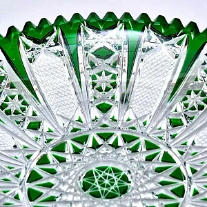 Блюдо - Фруктовница Зелёного Хрусталя JOSKA BODENMAIS Германия D-28 см., конец 60-х гг.