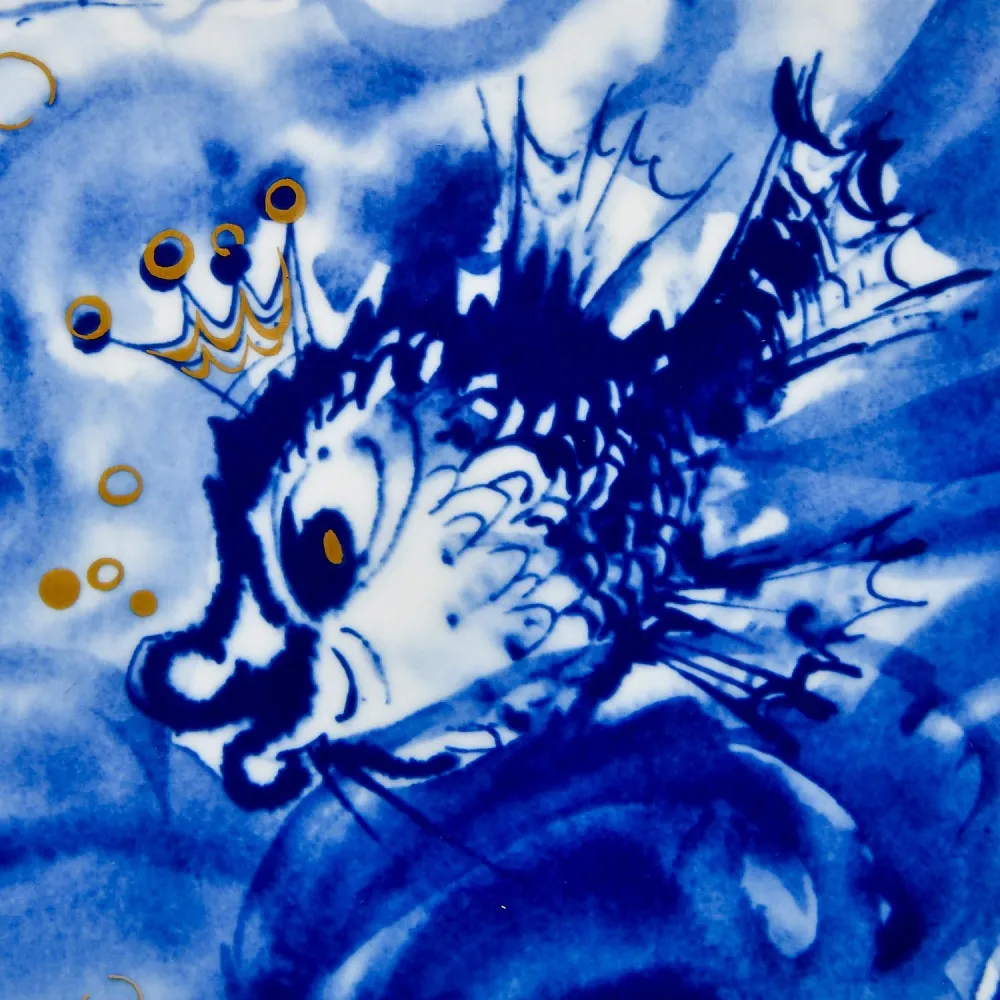 Коллекционная Фарфоровая Тарелка - Блюдо «Сказка. Золотая Рыбка», MEISSEN Германия - 1990 год.