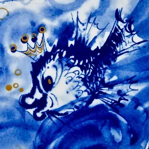 Коллекционная Фарфоровая Тарелка - Блюдо «Сказка. Золотая Рыбка», MEISSEN Германия - 1990 год.