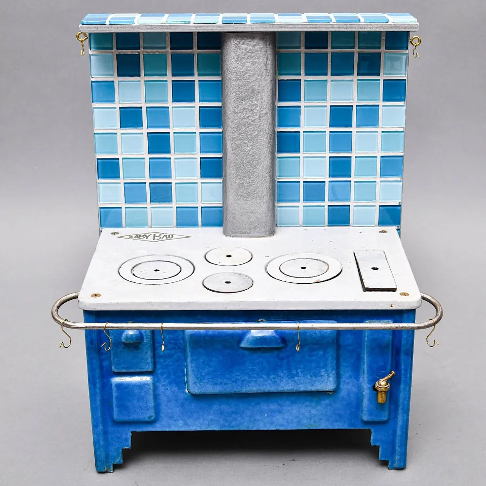 Редкость! Винтажная Игрушка - Кукольный детский набор - Плита с Посудой, Германия середина ХХ века.