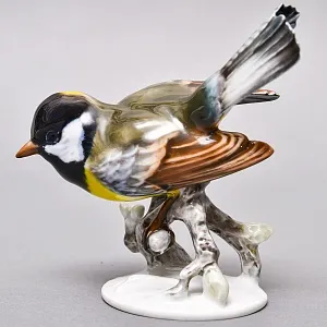 Коллекционная Фарфоровая статуэтка «Птица. Большая синица», ROSENTHAL Германия, 60-е годы ХХ века. 