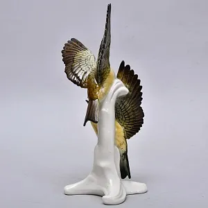 Пара Птиц - Фарфоровая Статуэтка «Хохлатые Жаворонки», Карл Энс / Karl Ens, Германия 50 гг.