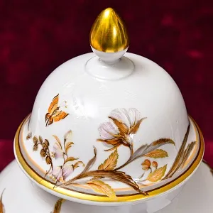 Большой Авторский Вазон - Ваза с крышкой «Цветение Лета» Фарфор KAISER Германия.