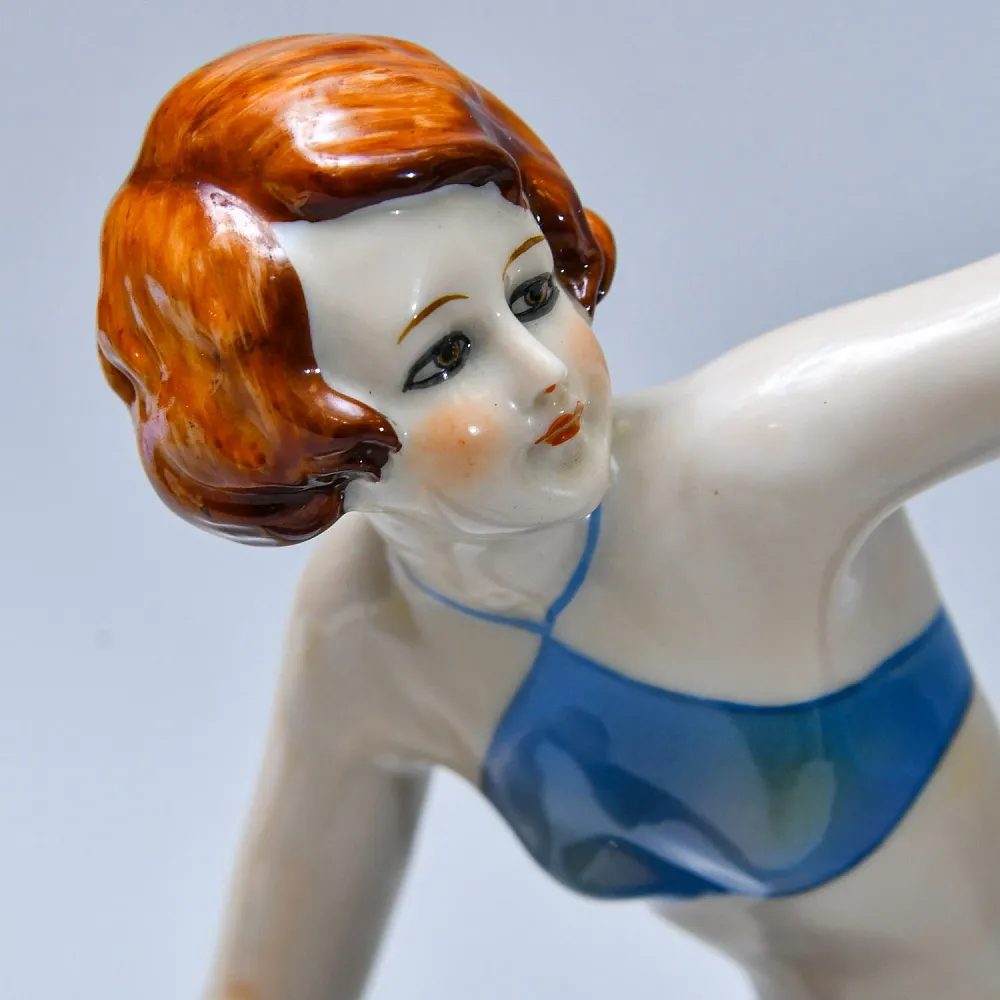 Коллекционная Фарфоровая Статуэтка «Танцовщица в синем», GEROLD Porzellan Германия - 1979 год.