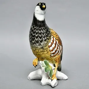 Большая Коллекционная Фарфоровая Статуэтка «Птица - Серая Куропатка», Karl Ens Германия -50 гг.