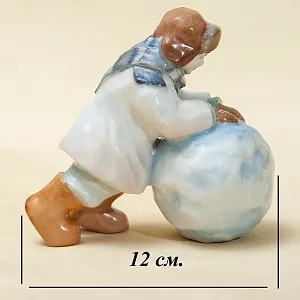 Авторская Коллекционная Фарфоровая Статуэтка «Снежный Ком», Дулёво Россия.