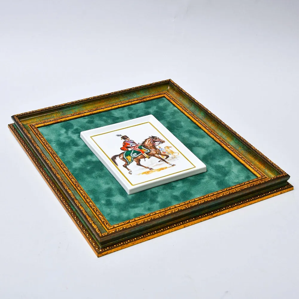 Картина - Панно - Фарфоровая Плакетка из коллекции «Кавалеристы ХIХ века», Германия.