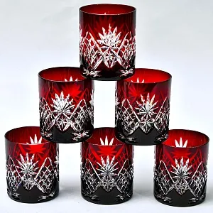 Редкость! «Рубиновый Хрусталь» Набор Стаканы для Виски DOROTHEENHUTTE Германия.