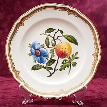 Коллекционная Тарелка - Блюдо «Анемоны и Яблоко» Фарфор, SPODE Англия 70-е годы ХХ века..