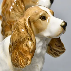 Фарфоровая Статуэтка Пара Собак, «СПАНИЕЛИ», Hutschenreuther,  Германия -1965 год.