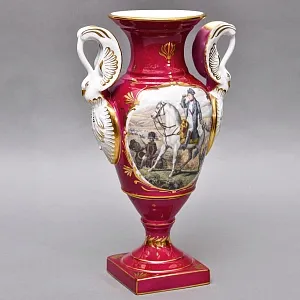 Коллекционная Фарфоровая Ваза «Битвы Наполеона», Couleuvre Франция, середина ХХ века.
