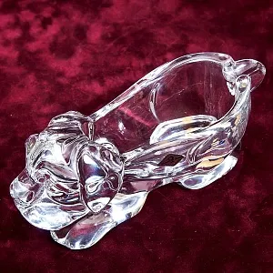 Хрустальная Мелочевница или Пепельница «Собака». Vannes Le Chatel Франция -60гг.
