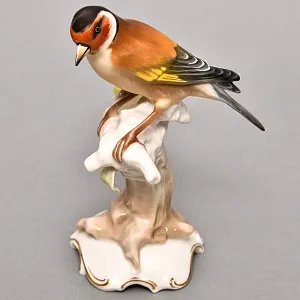 Коллекционная Фарфоровая статуэтка «Птица. Щегол», Hutschenreuther Германия, 1955 - 1968 гг.