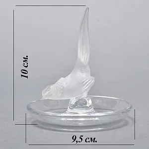 Хрустальная Подставка «ФАЗАН» для колец и украшений в стиле Арт Нуво, Laligue Франция.