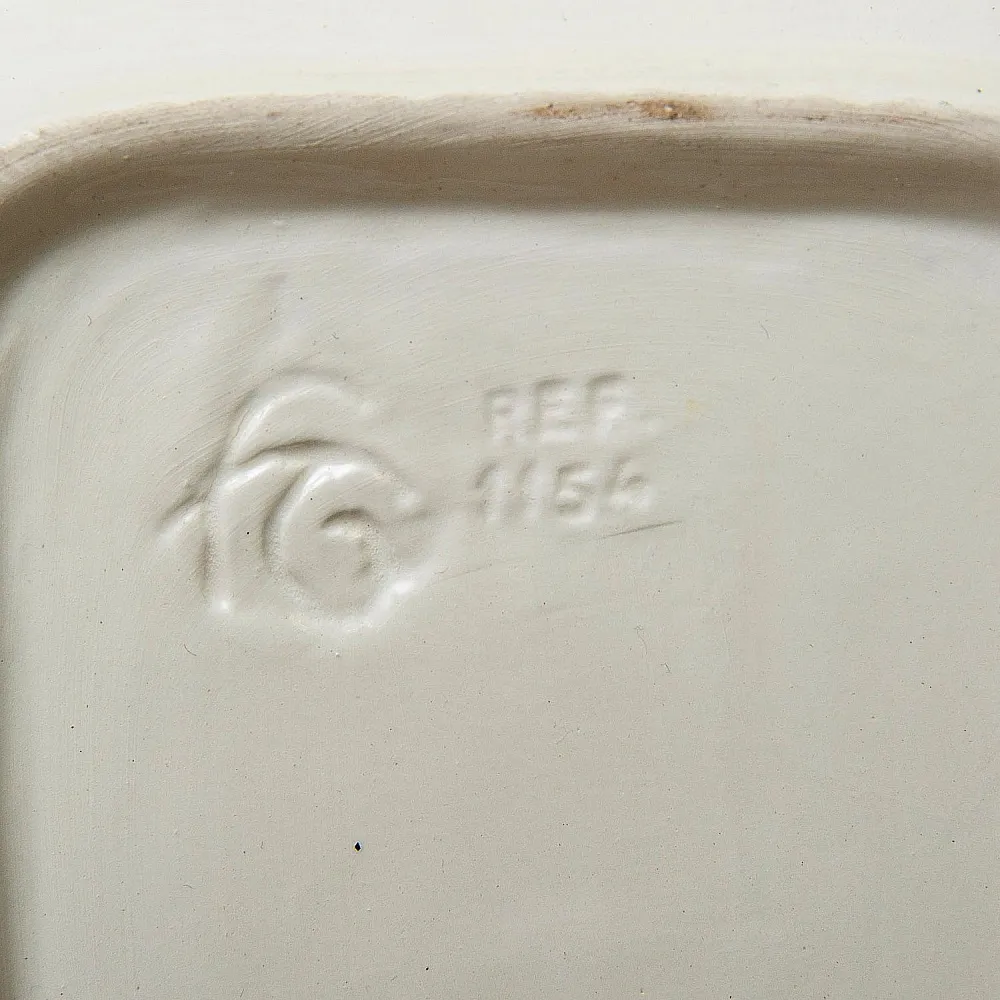 Фаянсовое Сервировочное Блюдо - Судок для подачи Спаржи, Франции начало ХХ века.