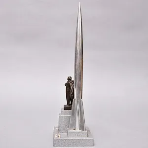 Настольный Сувенир - Памятный Подарок - «Циолковский - Ракета - Космос» Металл, СССР - 70 гг.