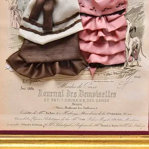 Винтажная Картина - Иллюстрация - Гравюра «Мода - Этрета. Прогулка вдоль моря», Франция.