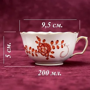 Чайный Сервиз «Индийский цветок» на 6-ть персон Фарфор MEISSEN / МЕЙСЕН Германия.