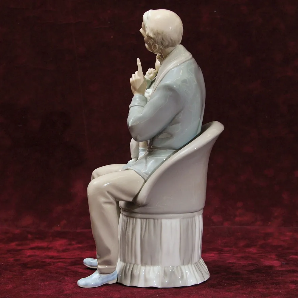 Редкость! Коллекционная Фарфоровая статуэтка «Дедушка с внуком», Lladro Испания 1965 - 1970 годы.