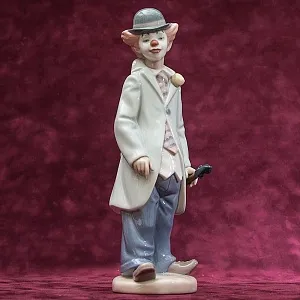 Фарфоровая статуэтка «Клоун со скрипкой» Lladro, Испания - 1987 год.