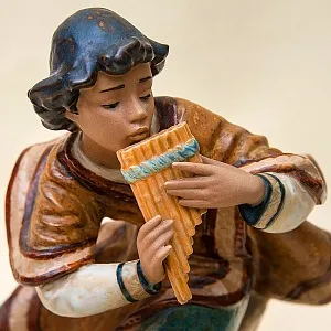 Большая Коллекционная Фарфоровая статуэтка «Юноша играющий на флейте», серия Грес Lladro Испания -1986г.