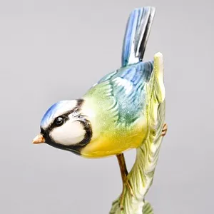 Коллекционная Фарфоровая статуэтка «Птица - Синица на еловой ветке», Goebel Германия -1979 год. 