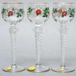 Хрустальные Бокалы для Вина «Blumenstrauß», Theresienthal Германия, 80 -е годы ХХ века. 