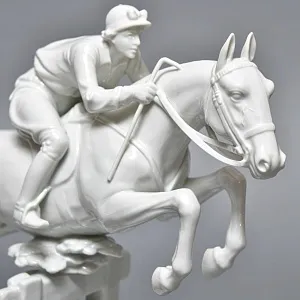 Коллекционная Фарфоровая статуэтка «Наездница. Женский Конкур», ROSENTHAL Германия, 1938 - 1948 годы.