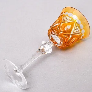 Хрустальный Бокал для вина жёлтого цвета, Karl Klokotschnik Германия -70 гг. 