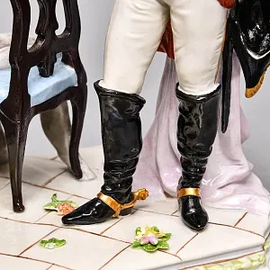 Коллекционная Фарфоровая статуэтка «Наполеон Бонапарт и Луиза Прусская» Scheibe-Alsbach Германия. 