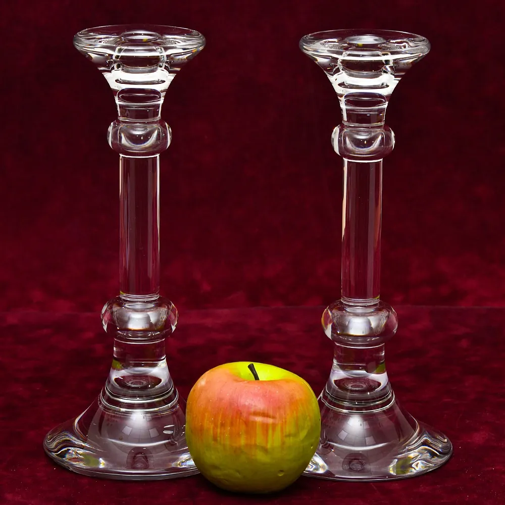 Два Больших Хрустальных Подсвечника VAL SAINT LAMBERT Бельгия, 60 -е годы ХХ века.