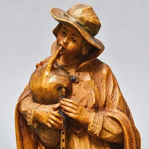 Редкая Антикварная Коллекционная Деревянная статуэтка «Бедный Волынщик», Англия начало ХХ века.