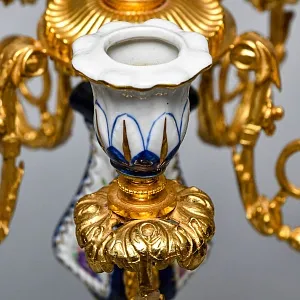 Редкость! Большой Фарфоровый Канделябр - Подсвечник на 6-ть свечей, Giulia Mangani Италия, середина ХХ века. 