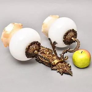 Пара Винтажных Электрических Настенных Двух рожковых Светильников - Бра, бронза СССР 70 -е гг. 