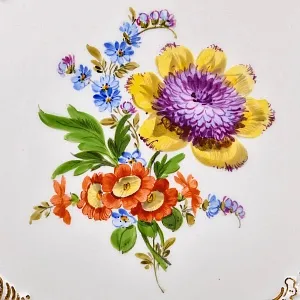 Коллекционное Фарфоровое Блюдо - Тарелка «Летние Цветы», MEISSEN / МЕЙСЕН Германия - 1990 год.