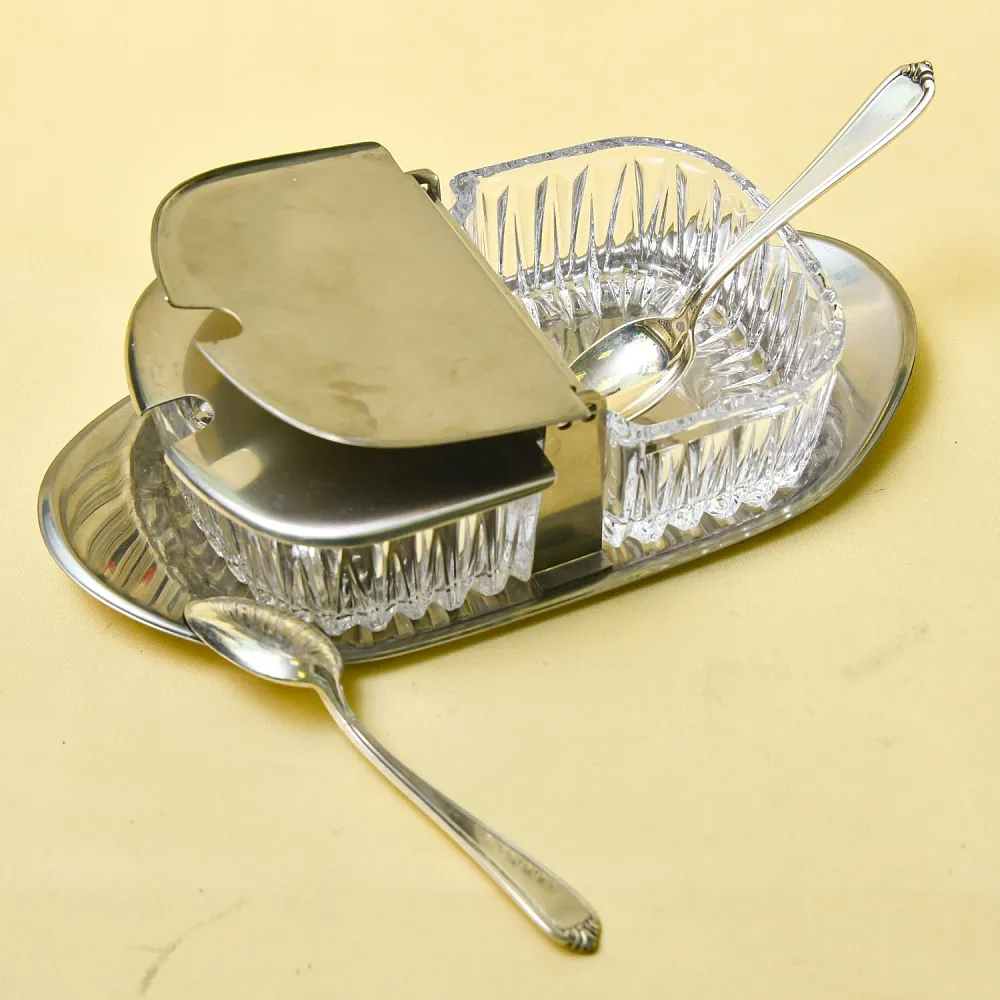 Набор для специй или соусов с двумя отделениями, TISCHFEIN Германия, 70 -е годы ХХ века.