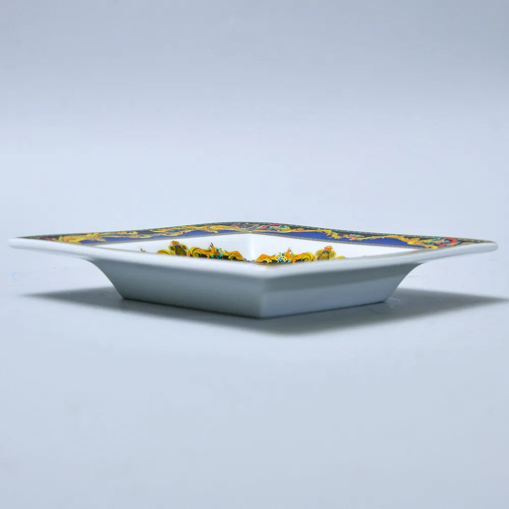 Коллекционная Фарфоровая Тарелочка - Визитница - Пепельница из серии "Король - Солнце", VERSACE Rosenthal Германия, 1993 год.