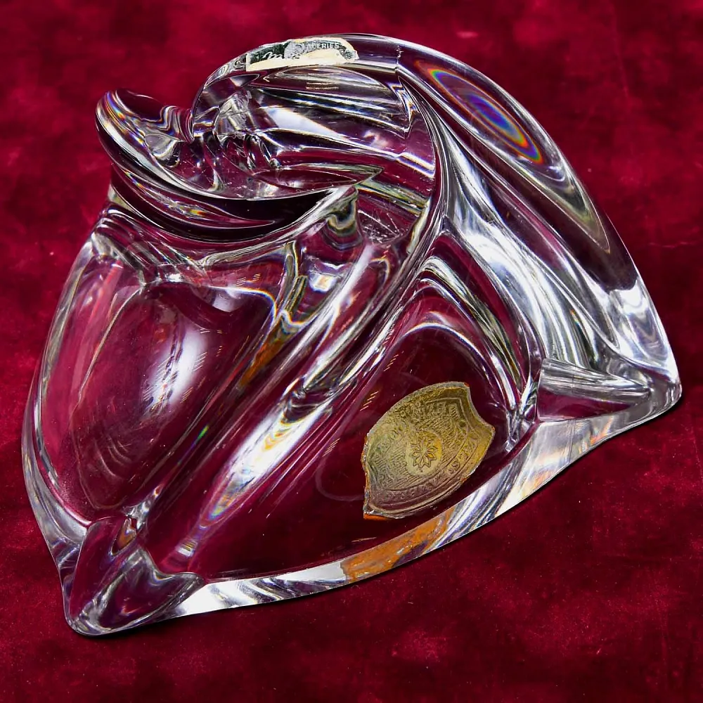 Редкость! Хрустальная Пепельница Оригинальной формы, VAL SAINT LAMBERT Бельгия - 50гг.