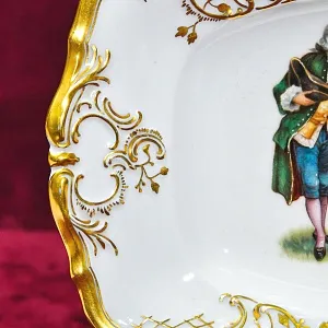 Антикварное Фарфоровое Блюдо - Тарелка  «Концерт галантного века», Fraureuth Германия 1920 -1926 годы.