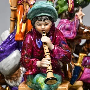 Коллекционная Фарфоровая статуэтка «Средневековые музыканты», Германия середина XX века.