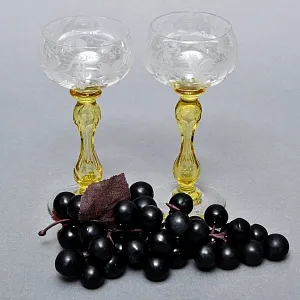 Антикварный Набор «Тет-а-Тет» Бокалы для Вина «MICADO VIGNE», Saint Louis. Франция, начало ХХ века. 